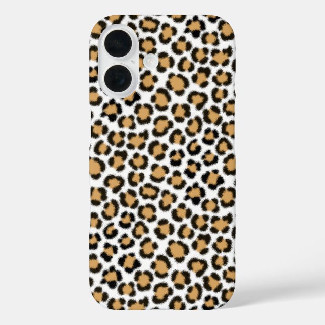 Trendiges Leopard simuliertes Pelzeffekt Wiederhol iPhone 16 Hülle (Rückseite)