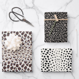 Trendiges Leopardenpapier Geschenkpapier Set