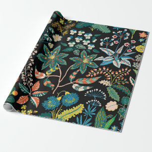 Trendiges leuchtendes Blumenmuster in den vielen A Geschenkpapier