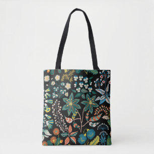 Trendiges leuchtendes Blumenmuster in den vielen A Tasche