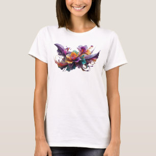 Trendiges lila BUNTES BLUMEN Custom-T-Shirt T-Shirt