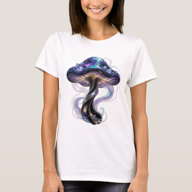 Trendiges lila UNKNWN Statement-Design T-Shirt (Vorderseite)