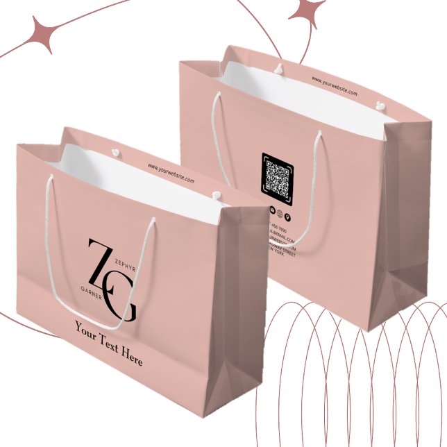 Trendiges Logo für Unternehmen | Geschäftsinformat Große Geschenktüte (Von Creator hochgeladen)