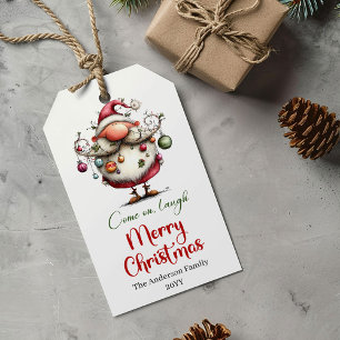 Trendiges lustiges Santa-Geschenk-Anhänger im Wass Geschenkanhänger