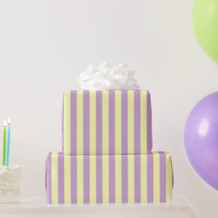 Trendiges Mädchenhaftes Pastell-Lila und Gelb Stre Geschenkpapier