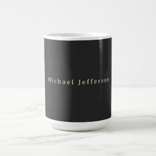 Trendiges Matt-Schwarz Minimalistischer Eigenname Kaffeetasse