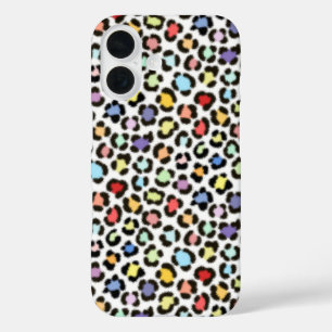 Trendiges, mehrfarbiges Leopard-Fur-Effekt Rpt-Mus iPhone 16 Hülle