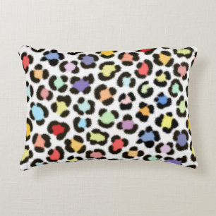 Trendiges, mehrfarbiges Leopard-Fur-Effektmuster Dekokissen
