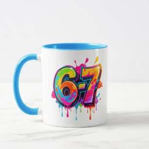 Trendiges Meme Moderner Teenager 67 6-7 IYKYK Tasse