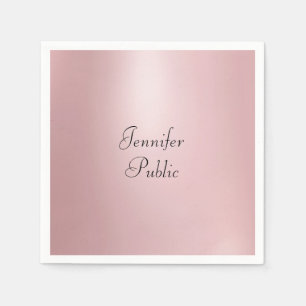 Trendiges modernes elegantes roségoldenes handgesc serviette