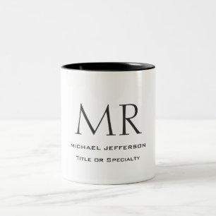 Trendiges modernes Monogramm schlicht minimalistis Zweifarbige Tasse