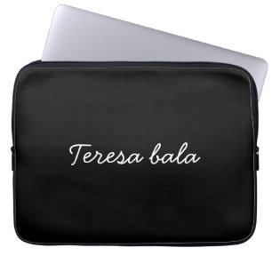Trendiges Monogramm Moderne schwarze Schrift Namen Laptopschutzhülle