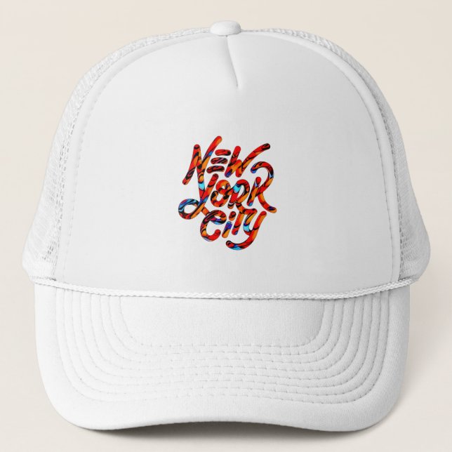 Trendiges New Yorker Logo in den Sommerfarben Truckerkappe (Vorderseite)