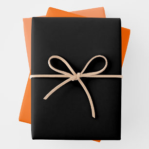 Trendiges Orange, Blassorange & Schwarzes Kompleme Geschenkpapier Set