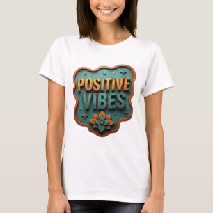 Trendiges Orange POSITIVE VIBES Kundenspezifisches T-Shirt