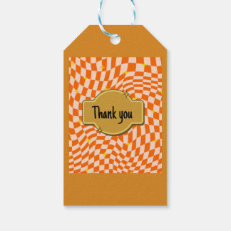 trendiges orangefarbenes Design Geschenkanhänger