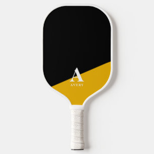 Trendiges personalisiertes jugendliches Schwarz-Ge Pickleball Schläger