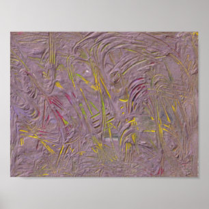 Trendiges Pink Gelb Grün Modernes Abstractes Kunst Poster