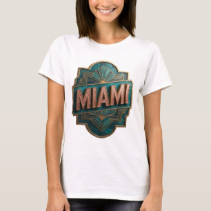 Trendiges Pink MIAMI Textdesign T-Shirt