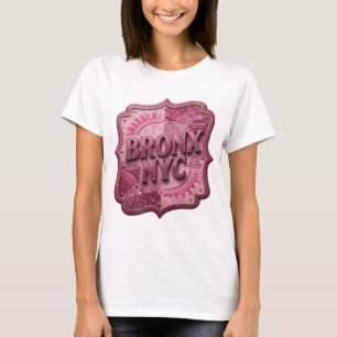 Trendiges Pinkes BRONX NYC Grafik T-Shirt