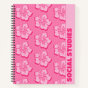 Trendiges Preppy-Tropen-Blumen-Schulfach  Notizbuch