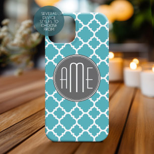 Trendiges Quatrefolienmuster Custom Triple Monogra Case-Mate iPhone Hülle