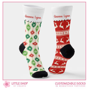 Trendiges Rentier-Ornament-Muster Unpassend Socken