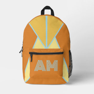 Trendiges Retro-Geometrisches Gebranntes Orange-Mo Bedruckter Rucksack