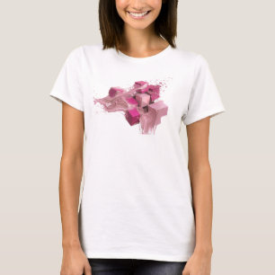 Trendiges rosa abstraktes Würfel-Grafikdesign T-Shirt