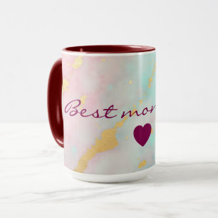 Trendiges Rosa Blush Soft Mint Gold Luxus-Kollekti Tasse