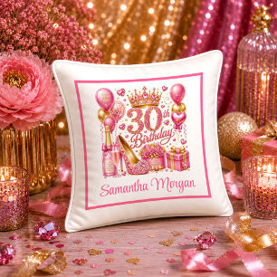 Trendiges rosa Glitter-Shine-Kissen zum 30. Geburt Kissen