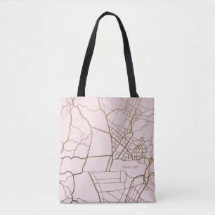 Trendiges Rosa mit Goldkarte und Namen Tasche
