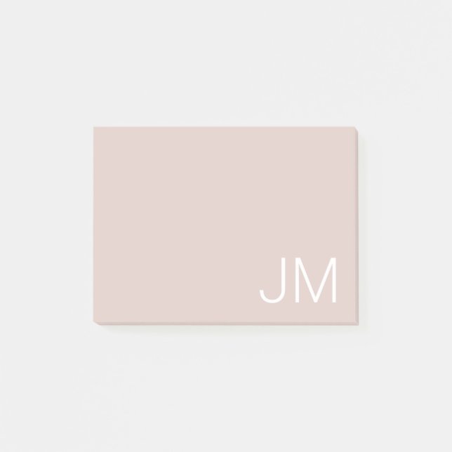 Trendiges Rosa Oversized Monogramm Anfangsbuchstab Post-it Klebezettel (Vorderseite)