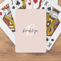 Trendiges Rosé Pink Graues Skript Monogramm