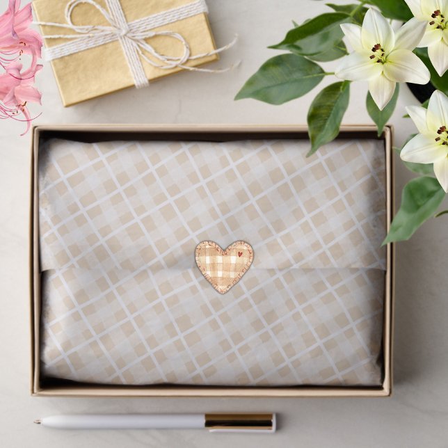 Trendiges rustikales Tartan Brown Muster Moderner  Seidenpapier (Von Creator hochgeladen)