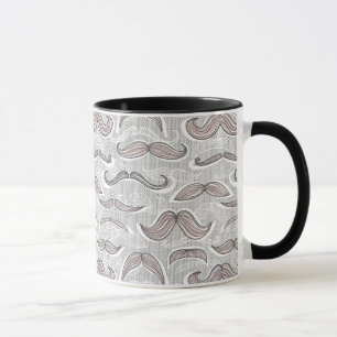 Trendiges Schnurrbartmuster Tasse
