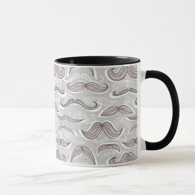 Trendiges Schnurrbartmuster Tasse (Rechts)
