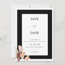 Trendiges Schwarzes Rahmen Foto Save the Date Mini