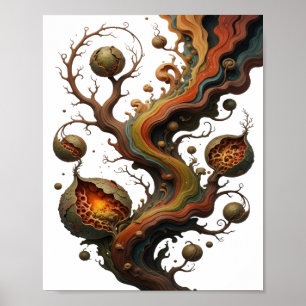 Trendiges Silber ABSTRACT ART Grafikdesign v2 Poster