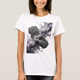 Trendiges Silber ABSTRACT ART Statement T-Shirt