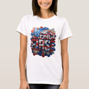 Trendiges Silber AMERICA FIRST Grafikdesign T-Shirt