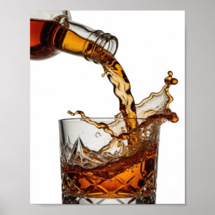 Trendiges Silber WHISKY SPLASH Textdesign Poster