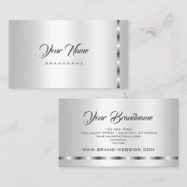 Trendiges Silver Effect Template Beruflich stylish Visitenkarte