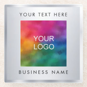 Trendiges Silver Look Template Logo für das Untern Glasuntersetzer