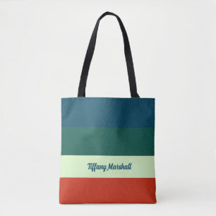 Trendiges Streifenmuster Personalisiert Tasche