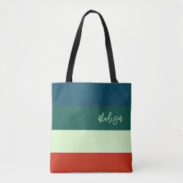 Trendiges Streifenmuster Personalisiert Tasche