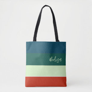 Trendiges Streifenmuster Personalisiert Tasche