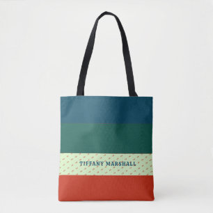 Trendiges Streifenmuster Personalisiert Tasche