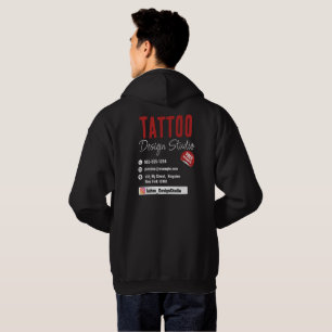 Trendiges Tattoo-Künstlerstudio Schwarz und Rot Hoodie