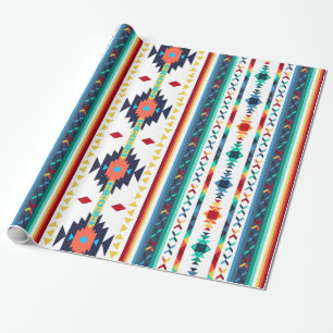 trendiges, tribal-ethnisches, geometrisches Muster Geschenkpapier